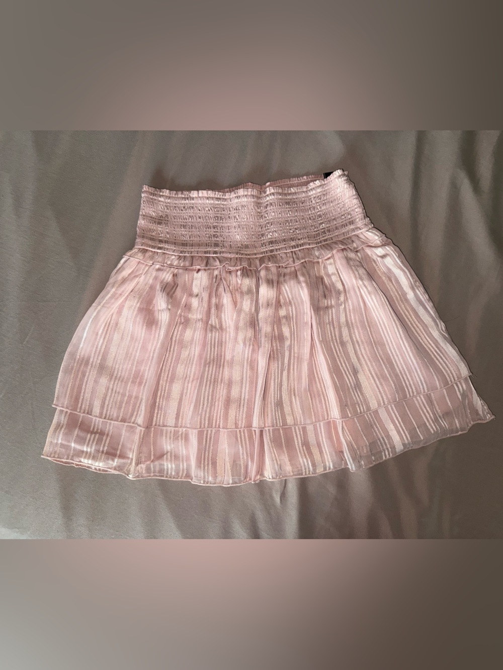 Abercrombie & Fitch Pink Tiered Smocked Waist Skirt